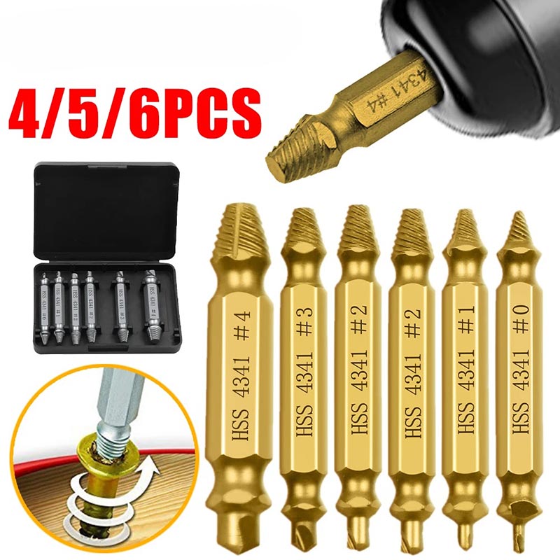 Drill Bit Stripped Broken Remover Small Easily Quickly Damaged Screw Extractor Set