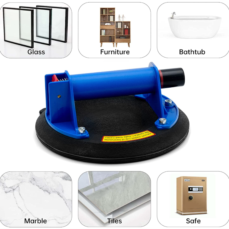8" Heavy Duty Suction Cup Industrial Vacuum Suction Lifter with Handle