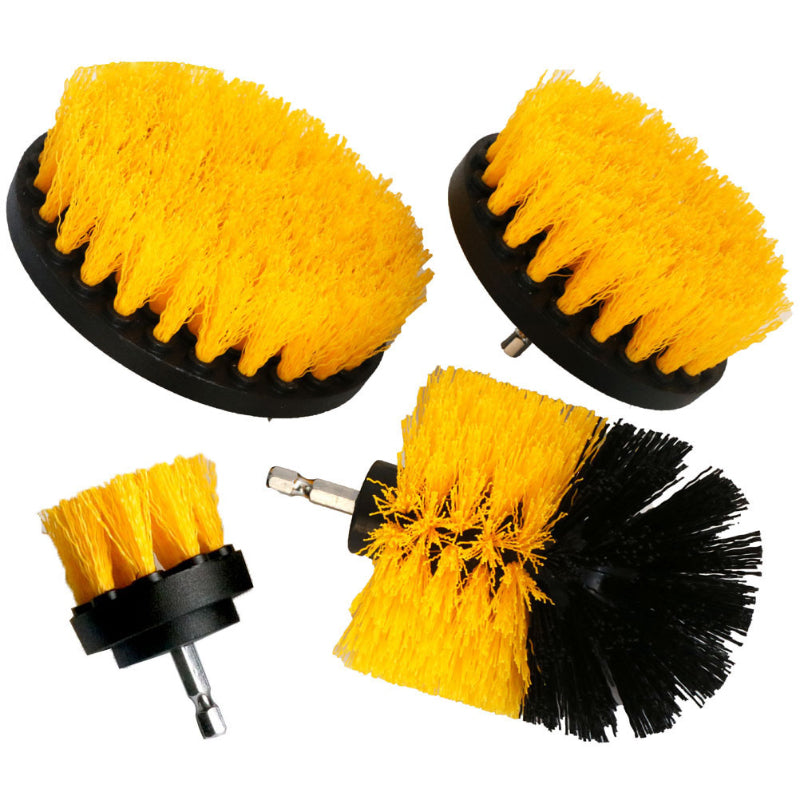 4Pack Drill Brush Power Scrubber Cleaning Brush Extended Long Attachment Set All Purpose Drill Scrub Brushes Kit for Grout, Floor, Tub, Shower, Tile, Bathroom and Kitchen Surface Black