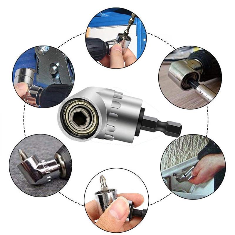 Angle Screwdriver Set Socket Holder Adapter Adjustable Hex Bit Socket Right Angle Drill Attachment Adapter