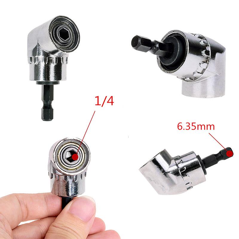 Angle Screwdriver Set Socket Holder Adapter Adjustable Hex Bit Socket Right Angle Drill Attachment Adapter