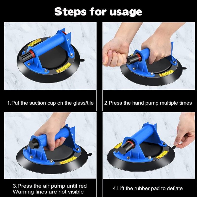 8" Heavy Duty Suction Cup Industrial Vacuum Suction Lifter with Handle