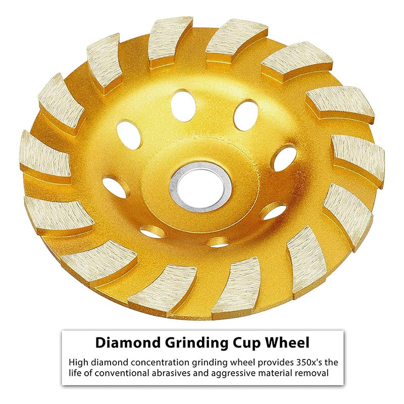 4/ 4.5/ 5 Inch Concrete Grinding Wheel Heavy Duty Turbo Row Diamond Cup Grinding Wheel Angle Grinder Disc