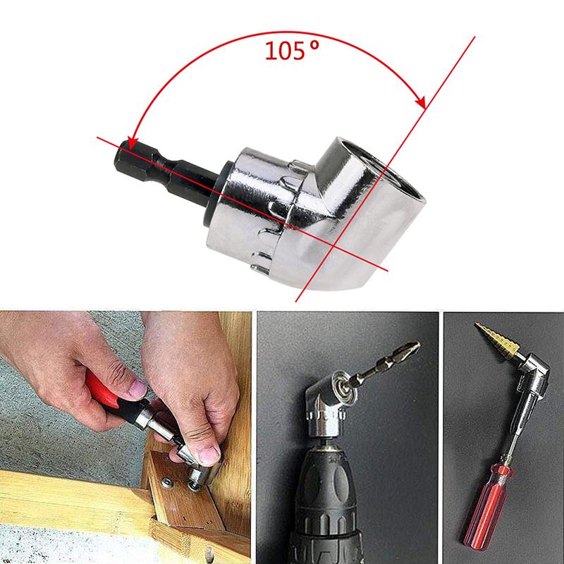 Angle Screwdriver Set Socket Holder Adapter Adjustable Hex Bit Socket Right Angle Drill Attachment Adapter