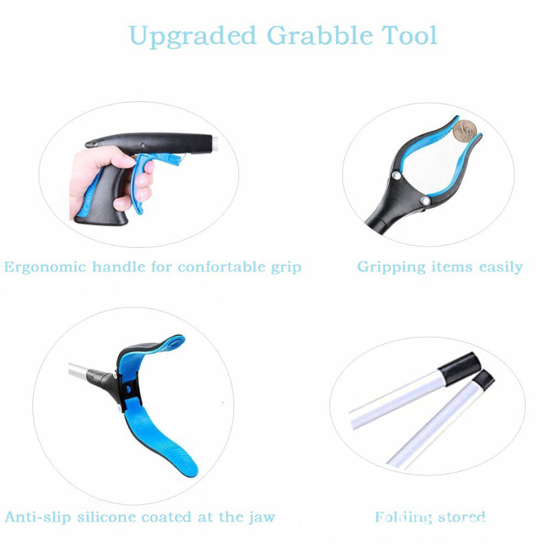 Grabber Tool Wide Jaw Foldable Steel Cable with 96 Grip Points for Firm Grip Rotating Precision Jaw Grabber Reacher Tool Seniors