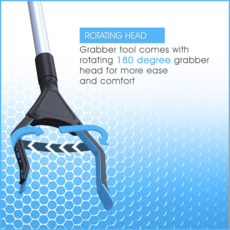 Grabber Tool Wide Jaw Foldable Steel Cable with 96 Grip Points for Firm Grip Rotating Precision Jaw Grabber Reacher Tool Seniors