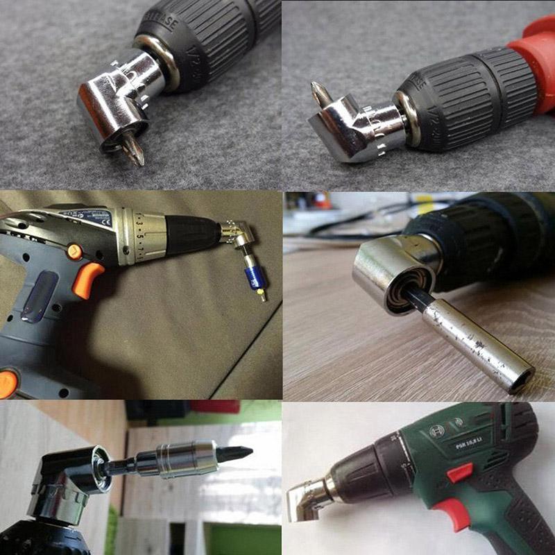 Angle Screwdriver Set Socket Holder Adapter Adjustable Hex Bit Socket Right Angle Drill Attachment Adapter