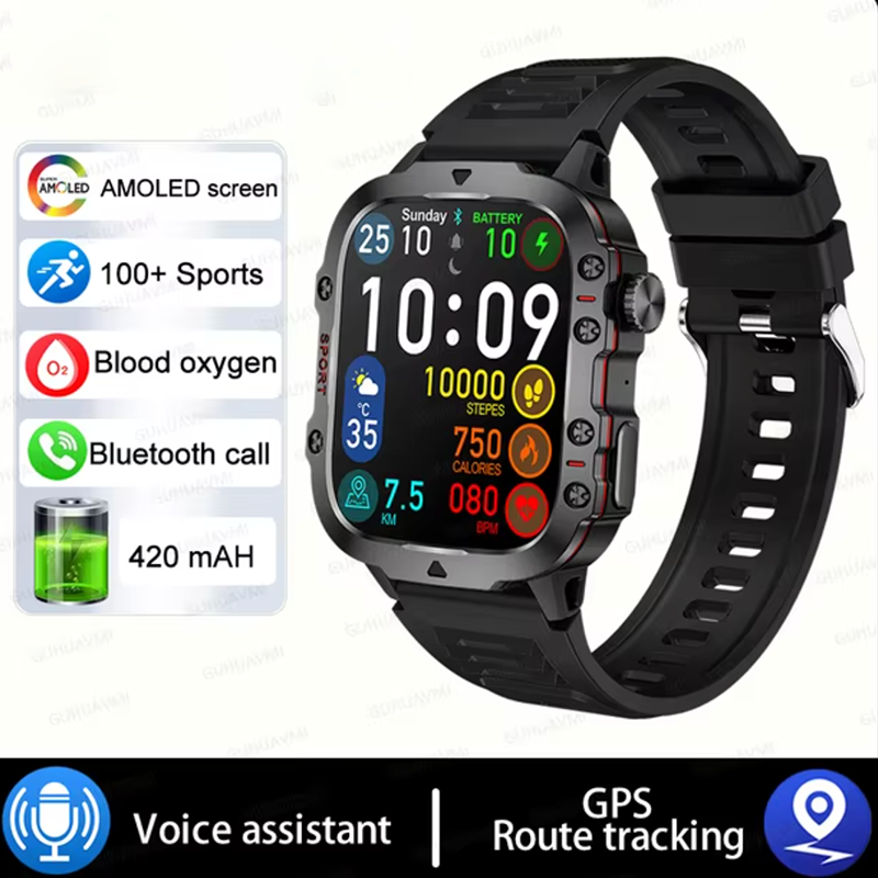 Men IP68 5ATM Outdoor Work Indestructible Smartwatch