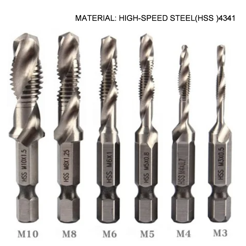 Thread Tap Drill Bits 6Pcs Set