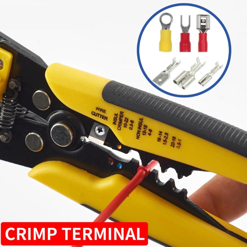 Crimper Cable Cutter Adjustable Automatic Wire Stripper Multifunctional Stripping Crimping Pliers