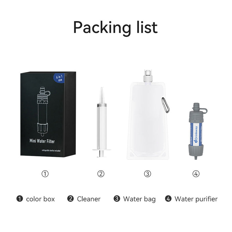 Khaki Grey Outdoor Camping Survival Portable Water Purifier Tool