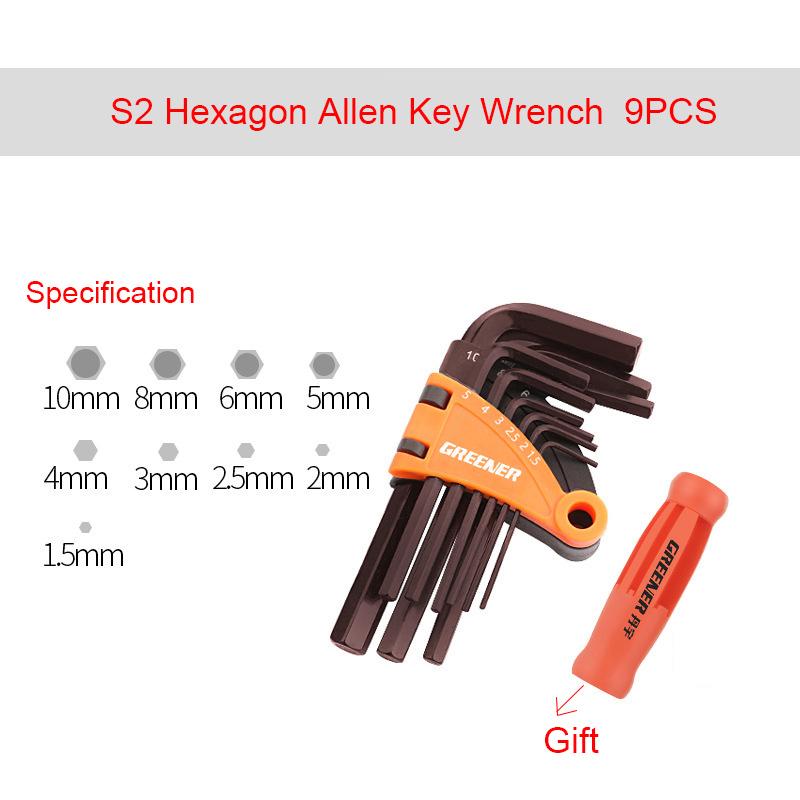 9pcs Hexagon Allen Key Tools Set Chrome Ball End Tool Kit