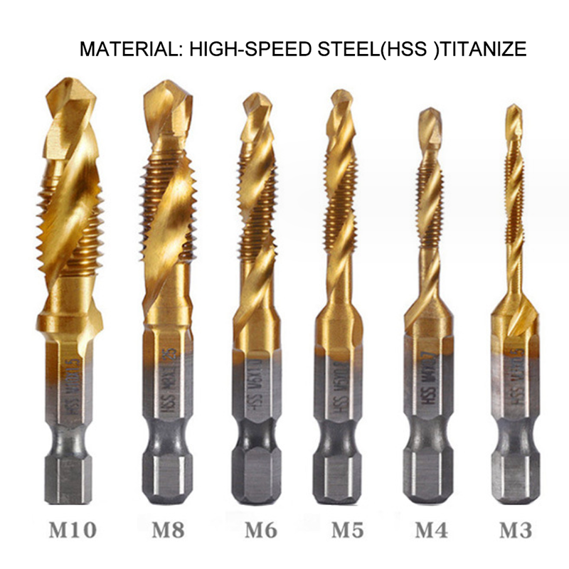 Thread Tap Drill Bits 6Pcs Set