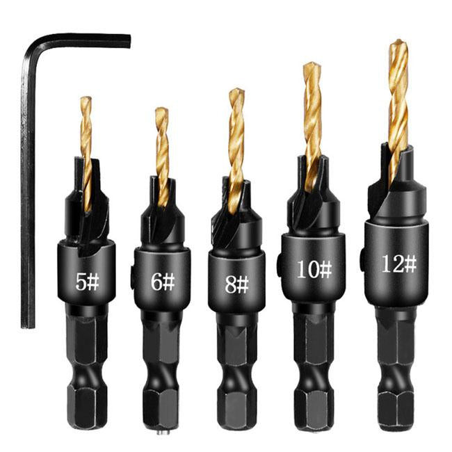 5pcs Countersink Drill Woodworking Drill Bit Set