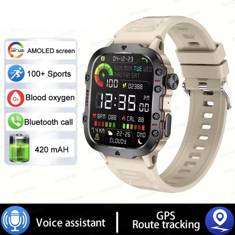 Men IP68 5ATM Outdoor Work Indestructible Smartwatch