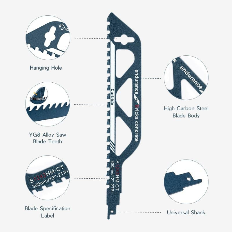 Saker Reciprocating Saw Blade for Cutting Wood Porous Concrete Brick