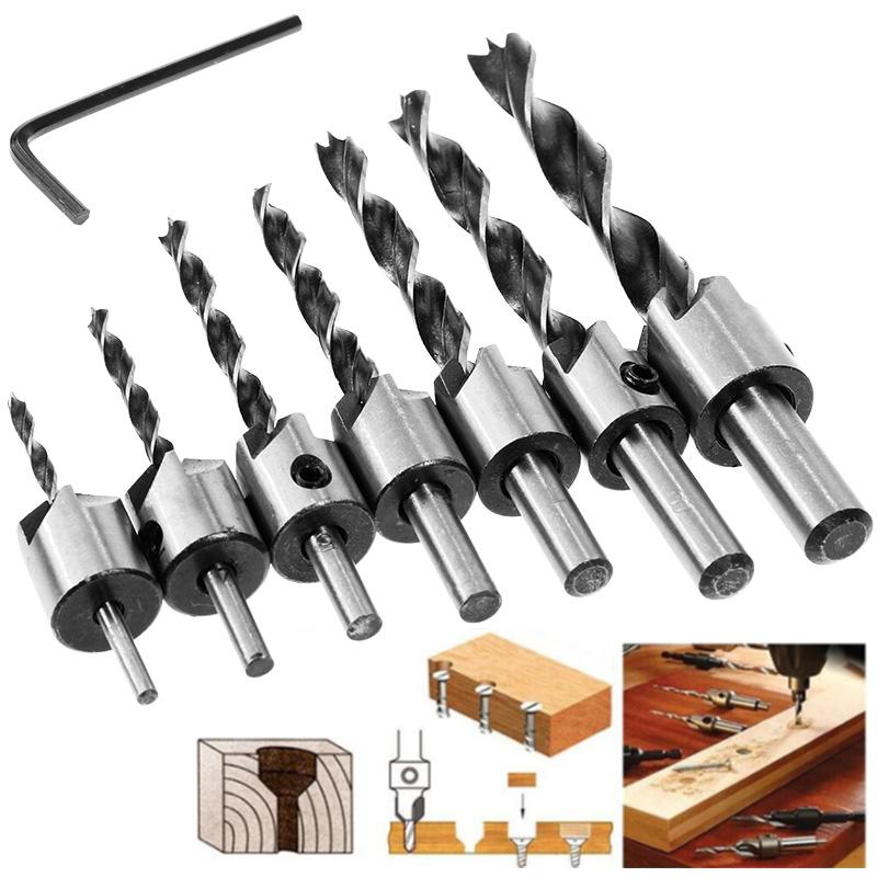 Flute Counter Sink Drills Bit Reamer Set For Woodworking Chamfer 3-10mm