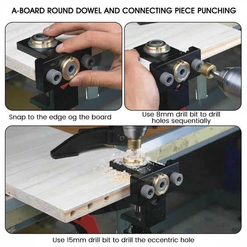 Saker 3 in 1 Adjustable Woodworking Drilling Locator Puncher Tools