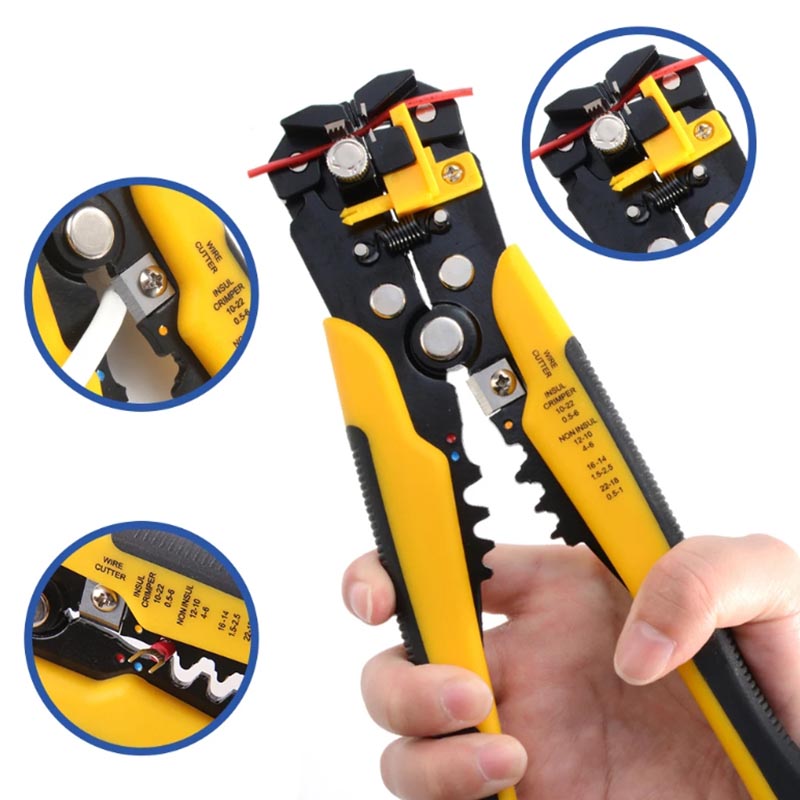 Crimper Cable Cutter Adjustable Automatic Wire Stripper Multifunctional Stripping Crimping Pliers